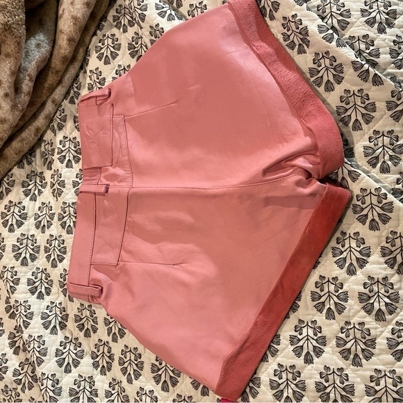 One Teaspoon Leather Streetwalker Shorts in pink - Picture 8 of 9